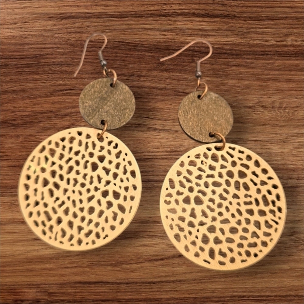 Wood Bohemian Dangle Earrings